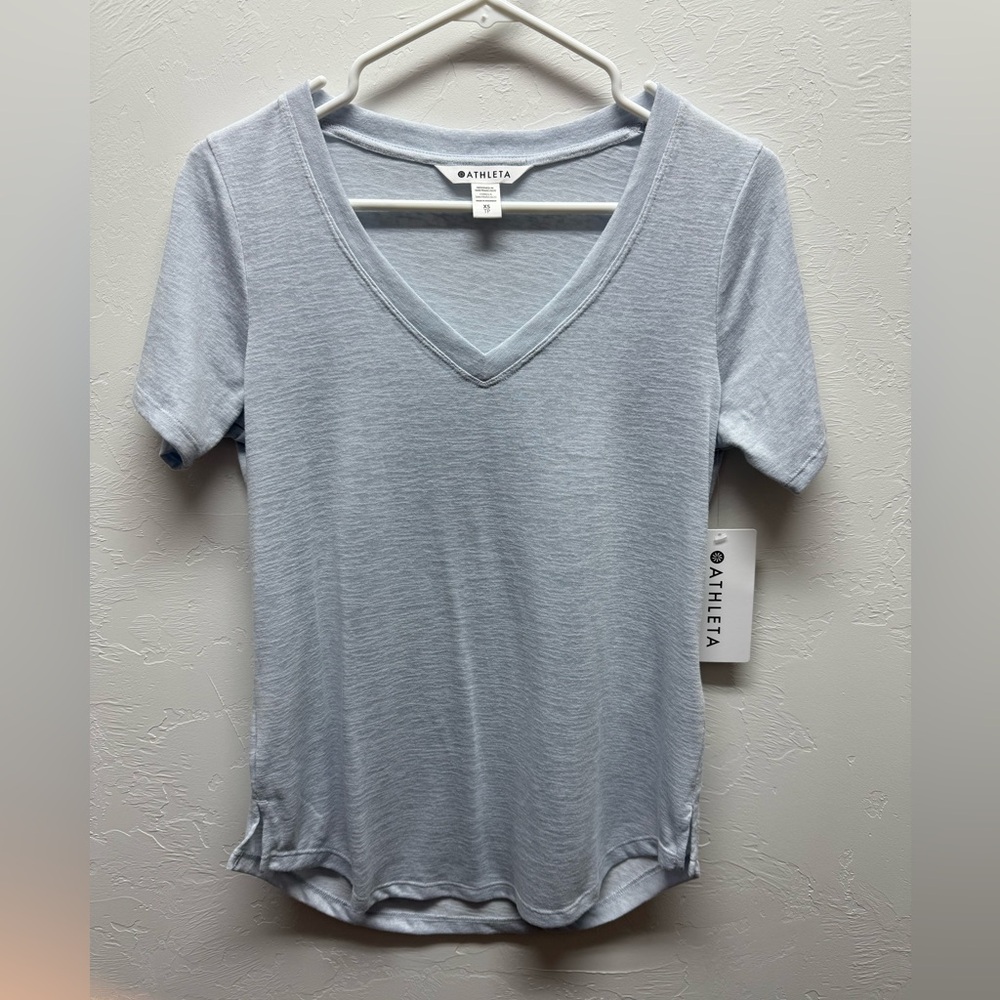 Athleta Light Blue V-Neck Top - size XS